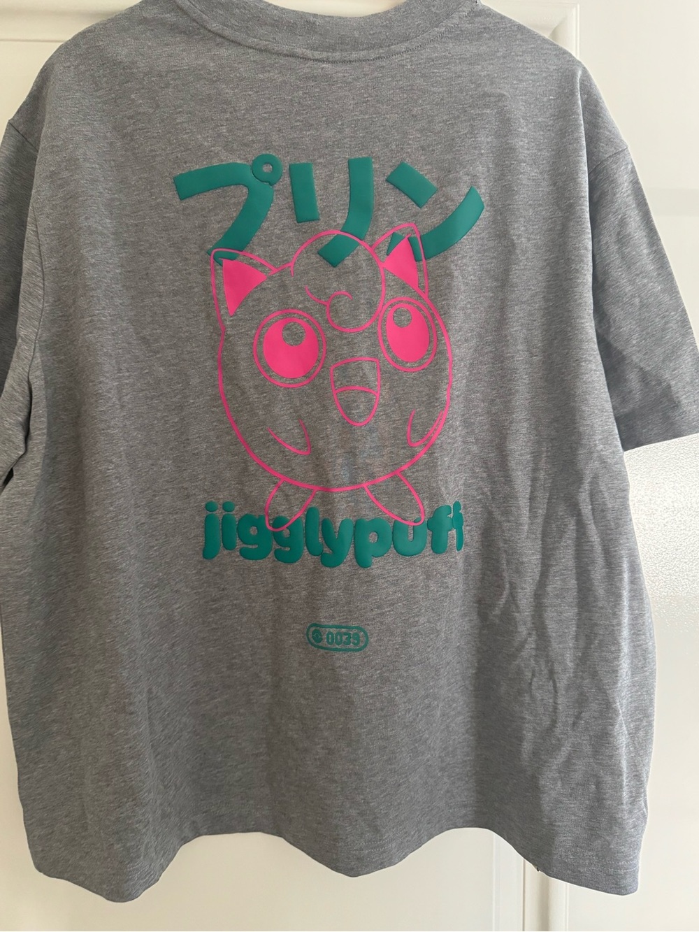 Jigglypuff Graphic Short Sleeve Tee - Gray with Pink & Teal Print